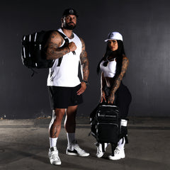 35L Alpha Black Backpack – White Accent