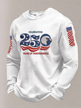 Men’s America 250th Anniversary Graphic Waffle Knit Long Sleeve Crewneck T-Shirt