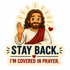Stay Back, I'm Covered In Prayer, Adhesive-Free Magnetic Design, Suitable for Car Doors & Trunks