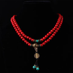 Faith Nova Tibetan Mala Red Turquoise Lucky Necklace Bracelet