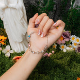 Heaven’s Grace Cross Crystal Bracelet – White & Pastel Glow Faith Jewelry