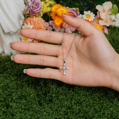 Faith & Pearl Cross Necklace – Silver Glow Christian Jewelry