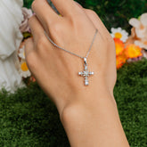 Faith & Pearl Cross Necklace – Silver Glow Christian Jewelry
