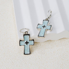 Grace Enamel Cross Hoop Earrings – Faith-Inspired Color Drop Earrings