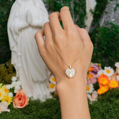 Heart of Faith Necklace – Christian Love & Cross Key Pendant, Gold & Silver Toned Jewelry of Grace