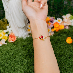 Sacred Heart Faith Bracelet – Christian Red Heart Charm Jewelry