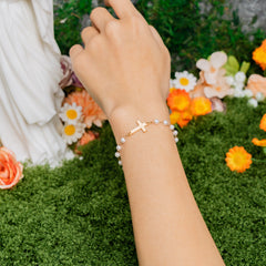 Pearl Cross Jewelry Set – Elegant Christian Faith Necklace & Bracelet