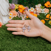 Heart of Faith Cross Hoop Earrings – Christian Pink Heart Drop Earrings