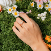 Faith & Grace Cross Ring Set – Gold-Tone Double Band Christian Jewelry