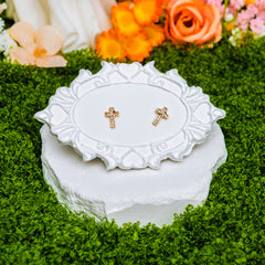 Faith & Grace Cross Earrings – Golden Christian Studs of Devotion