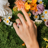 Sacred Heart Gemstone Ring – Gold Plated Love & Faith Statement Jewelry