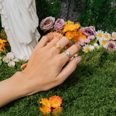 Double Cross Faith Ring – Adjustable Stacking Band of Light & Grace