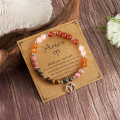 12 Zodiac Crystal Bead Bracelet – Astrology Healing Stone Bracelet