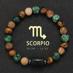 12 Zodiac Natural Stone Bracelet – Astrology Energy Bead Bracelet