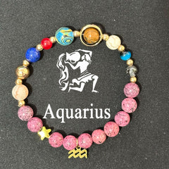 12 Zodiac Planet Bead Bracelet – Galaxy Astrology Crystal Bracelet