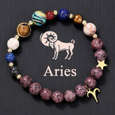 12 Zodiac Galaxy Bracelet – Astrology Planet Bead Bracelet