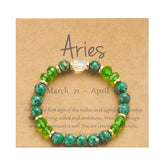 12 Zodiac Crystal Bracelet – Astrology Glass Bead Bracelet