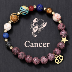 12 Zodiac Galaxy Bracelet – Astrology Planet Bead Bracelet