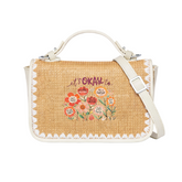 It's Okay Print Christian Faith Straw Baguette Crossbody Bag