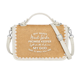 Way Maker Miracle Worker PROMISE KEEPER Light in the darkness MY GOD THAT IS WHO YOU ARE Print Christian Faith Straw Baguette Crossbody Bag
