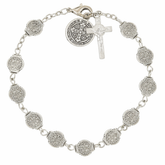 Vintage Catholic Rosary Bracelet – Crucifix Beaded Prayer Bracelet (Adjustable)