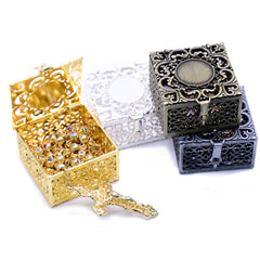 Rosary Beads Box Set Metal Christian Catholic Jewelry for Packaging