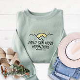 Faith Can Move Mountains Embroidered Crewneck Sweatshirt