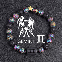12 Zodiac Lava Stone Bracelet – Galaxy Astrology Energy Bracelet