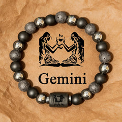 12 Zodiac Lava Stone Bracelet – Astrology Energy Bead Bracelet