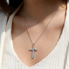 Patriotic Thin Blue Line Cross Necklace – Faith & Protection