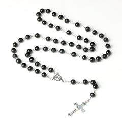 Catholic Rosary Necklace with Cross Pendant Prayer Chain