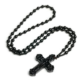 Classic Catholic Rosary Necklace with Cross Pendant – Solid Color Prayer Beads