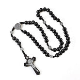 St. Benedict Wooden Rosary with Crucifix – Catholic Prayer Beads Necklace