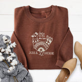 Jesus and Chickens Embroidered Crewneck Sweatshirt