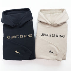 Embroidered Jesus Is King Hoodie Sweatshirt