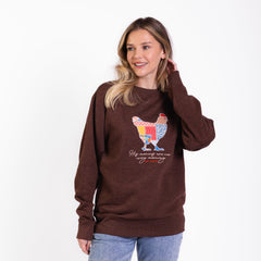 Chicken Patchwork Embellished Crewneck Sweatshirt