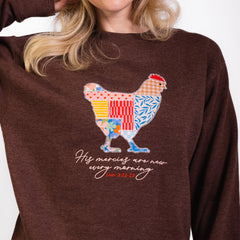 Chicken Patchwork Embellished Crewneck Sweatshirt