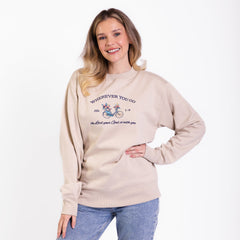 Wherever You Go Bicycle Embroidered Crewneck Sweatshirt
