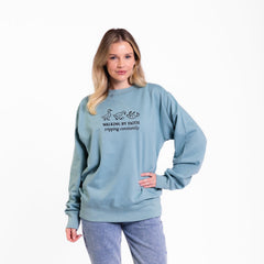 Walking by Faith Embroidered Crewneck Sweatshirt