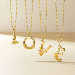 Lily Blossom Letter L Pendant Necklace