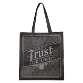 Trust in the Lord Charcoal and Gold Reusable Non-woven Shopping Tote Bag -Proverbs 3:5