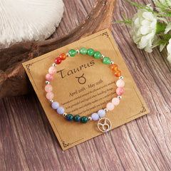 12 Zodiac Crystal Bead Bracelet – Astrology Healing Stone Bracelet