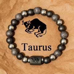 12 Zodiac Lava Stone Bracelet – Astrology Energy Bead Bracelet