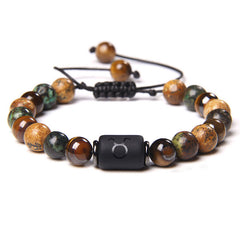 12 Zodiac Natural Stone Bracelet – Adjustable Astrology Bead Bracelet
