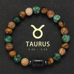 12 Zodiac Natural Stone Bracelet – Astrology Energy Bead Bracelet