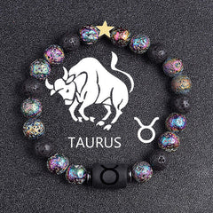12 Zodiac Lava Stone Bracelet – Galaxy Astrology Energy Bracelet