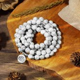 Faith Nova White Turquoise Lotus Mala Healing Bracelet