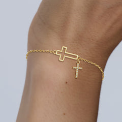 Cutout Double Cross Bracelet