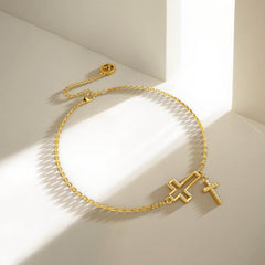 Cutout Double Cross Bracelet