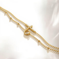 Gold Vermeil Layered Cross Bracelet